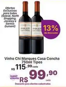 Super Lagoa Vinho Chi Marques Casa Concha 750ml Tipos oferta
