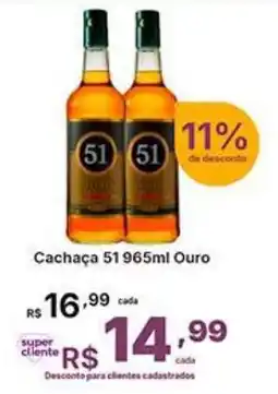 Super Lagoa Cachaça 51 965ml Ouro oferta
