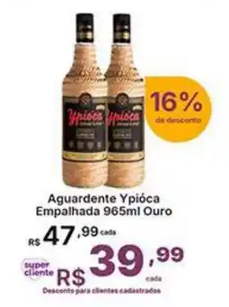 Super Lagoa Aguardente Ypióca Empalhada 965ml Ouro oferta
