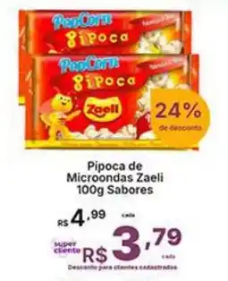 Super Lagoa Pipoca de Microondas Zaeli 100g Sabores oferta