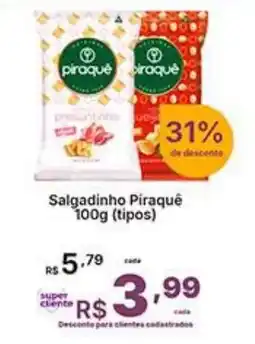 Super Lagoa Salgadinho Piraqué 100g (tipos) oferta