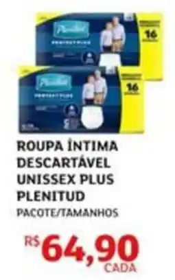 Assaí Atacadista roupa íntima descartável unissex plus plenitud oferta