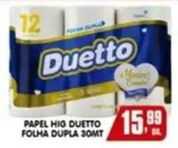 Higa's Supermercado papel hig duetto folha dupla 30mt oferta