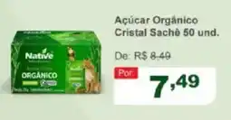 Shibata Supermercados Açúcar orgânico cristal sachê 50 und. oferta