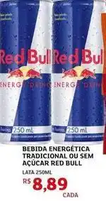 Assaí Atacadista Red - bebida energética tradicional ou sem açúcar red bull oferta