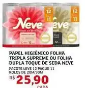 Assaí Atacadista Neve - papel higiênico folha tripla supreme ou folha dupla toque de seda oferta