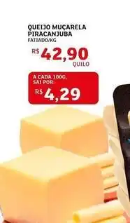 Assaí Atacadista Piracanjuba - queijo mucarela oferta