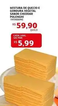 Assaí Atacadista Polenghi - mistura de queijo e gordura vegetal sabor cheddar oferta