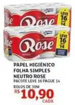 Assaí Atacadista Rose - papel higiênico folha simples rose oferta