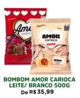 Araújo Supermercados bombom amor carioca leite/ branco oferta