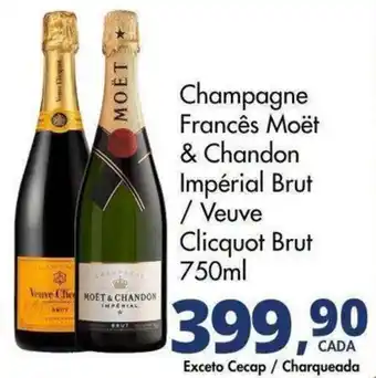 Champagne francês moët & chandon impérial brut / veuve clicquot brut