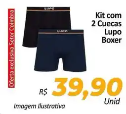Hiper Moreira Kit com 2 Cuecas Lupo Boxer oferta