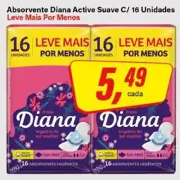 Rede Supermarket Absorvente Diana Active Suave C/ 16 Unidades oferta