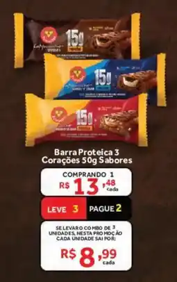 Hirota Food Supermercado Barra Proteica 3 Corações 50g Sabores oferta