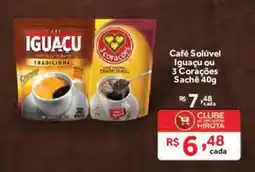 Hirota Food Supermercado Café Solúvel Iguacu ou 3 Corações oferta