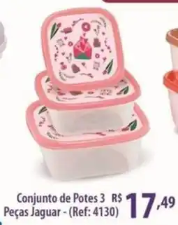 Rede DAS Conjunto de Potes 3 Peças Jaguar oferta