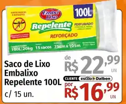 Supermercado Dalben Saco de Lixo Embalixxo Repelente 100L oferta