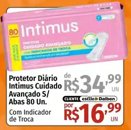 Supermercado Dalben Protetor Diário Intimus Cuidado Avançado S/ Abas oferta
