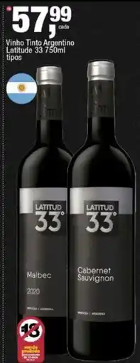 Frangolândia Vinho Tinto Argentino Latitude 33 oferta
