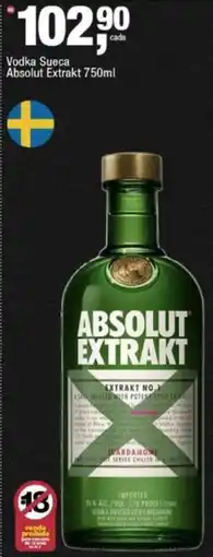 Frangolândia vodka sueca absolut extrakt 750ml oferta