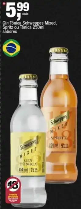 Frangolândia Gin Tônica Schweppes Mixed, Spritz ou Tônica 250ml sabores oferta