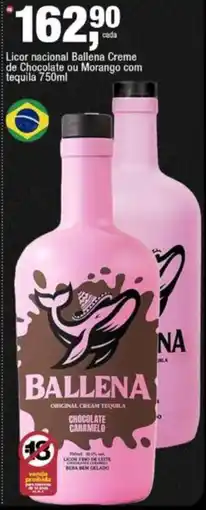 Frangolândia Licor nacional ballena creme de chocolate ou morango com tequila oferta