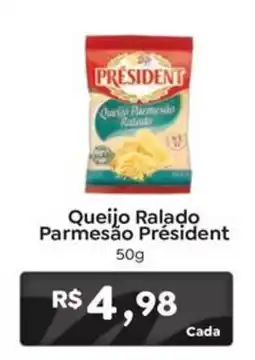 Novo Atacarejo Queijo Ralado Parmesão President oferta