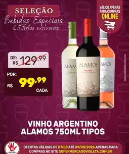 Violeta Supermercados vinho argentino alamos tipos oferta