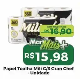 Mart Minas Papel toalha mili c/3 gran chef oferta