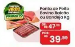 Coocerqui Ponta de Peito Bovino Balcão ou Bandeja Kg oferta