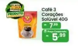 Coocerqui Café 3 Corações Solúvel oferta