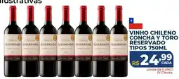 Supermercados Tridico vinho chileno concha y toro reservado oferta