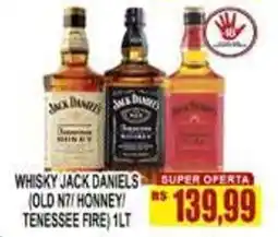 Supermercado leal whisky jack daniels (old n7/ honey/ tennessee fire) 1lt oferta