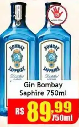 Supermercado Kibe Gin Bombay Sapphire oferta