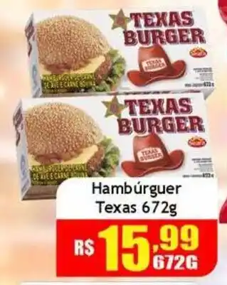 Supermercado Kibe Hambúrguer texas oferta