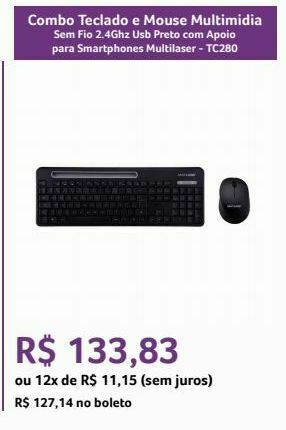 Combo teclado e mouse multimidia
