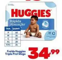 Barracão Supermercado Fralda huggies tripla prot mega oferta