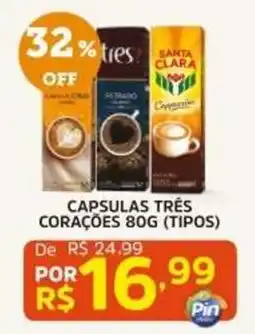 Pinheiro Supermercado Capsulas tres coracoes 80g (tipos) oferta
