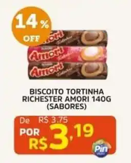 Pinheiro Supermercado Biscoito tortinha richester amori 140g (sabores) oferta