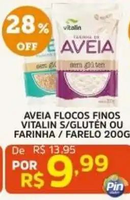 Pinheiro Supermercado Aveia flocos finos vitalin s/glutén ou farinha / farelo oferta