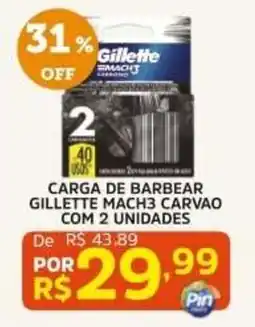 Pinheiro Supermercado Carga de barbear gillette mach3 carvao oferta