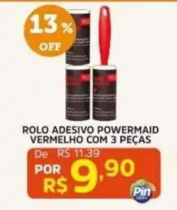 Pinheiro Supermercado rolo adesivo powermaid vermelho oferta