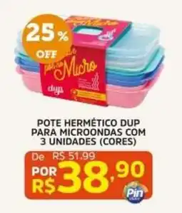 Pinheiro Supermercado Pote hermético dup para microondas com 3 unidades (cores) oferta