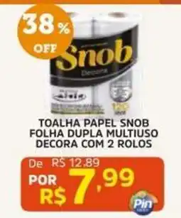 Pinheiro Supermercado toalha papel snob folha dupla multiuso decora com 2 rolos oferta