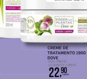 Lojas Rede Creme De Tratamento Dove oferta