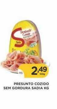 Supermercados Real Presunto Cozido Sem Gordura Sadia oferta