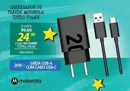 Lojas Cem Carregador de parede motorola turbo power oferta