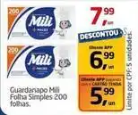 Tenda Atacado Mili - guardanapo folha simples 200 oferta