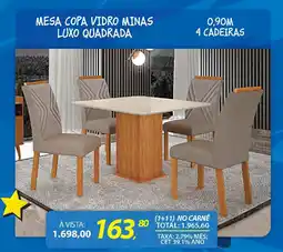 Lojas Cem Mesa copa vidro minas luxo quadrada oferta
