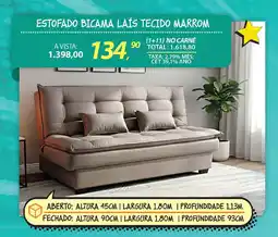 Lojas Cem Estofado bicama laís tecido marrom oferta